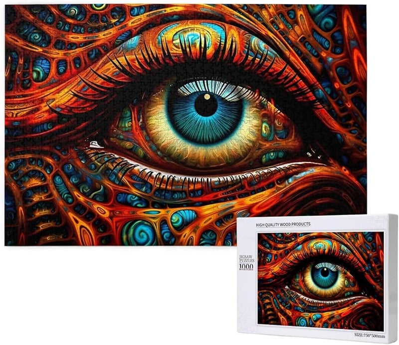 Phayah 1000 قطعة لغز العيون الملون للبالغين ديكور المنزل 29.5 × 19.7 بوصة - Image 1